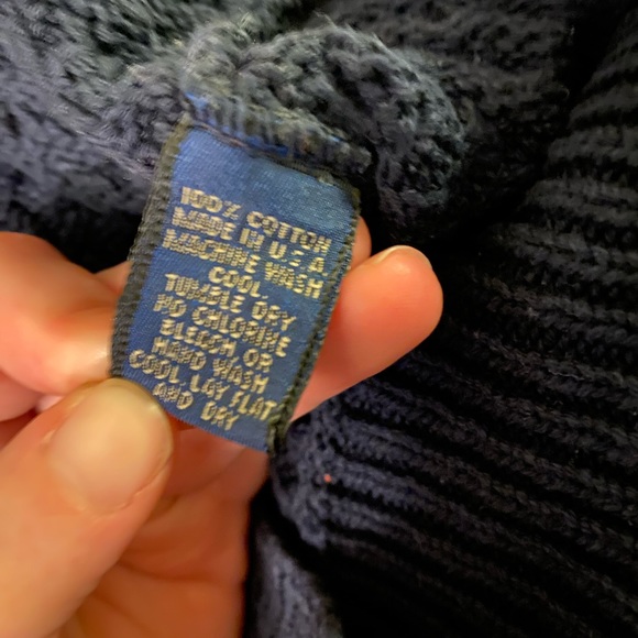 Vintage hand embroidered floral sweater M navy blue - Picture 9 of 9